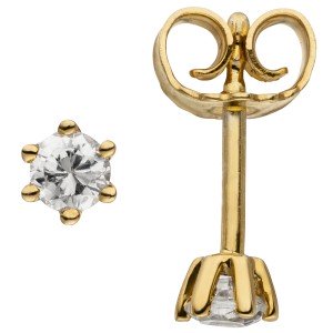 Ohrstecker 585 Gelbgold 2 Diamanten Brillanten 0,14ct. Ohrringe