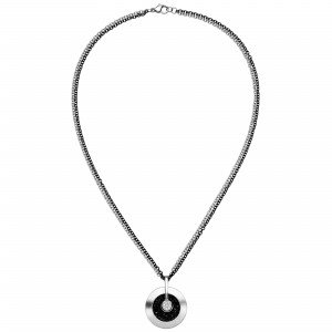 Kette 2-reihig mit Anhänger Edelstahl 8 Zirkonia und SWAROVSKI® ELEMENTS 45cm