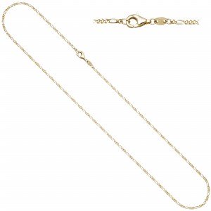 Figarokette 333 Gelbgold diamantiert 1,7mm 50cm