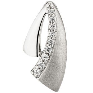 Anhänger 925 Sterlingsilber teil matt 9 Zirkonia