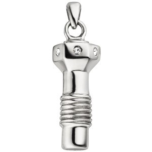 Anhänger Schraube Edelstahl mit 6 Kristallen