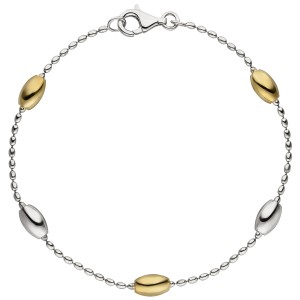 Armband 925er Sterling Silber bicolor vergoldet 19cm Silberarmband