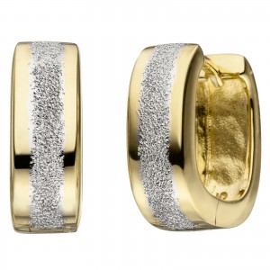 Creolen 925er Sterling Silber bicolor vergoldet Ohrringe