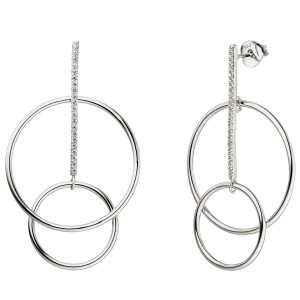 Ohrhänger 925er Sterling Silber 42 Zirkonia Ohrringe Ohrstecker