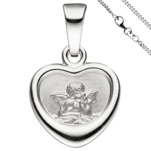 Anhänger Kleines Herz Herzchen Schutzengel 925 Sterlingsilber mit Kette 38cm
