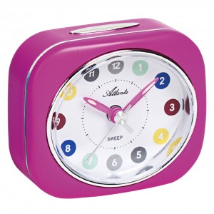 Wecker für Kinder Quarz analog Kinderwecker pink leise Snooze