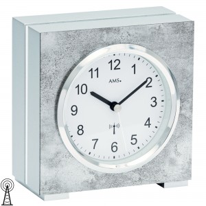 AMS 5155 Tischuhr Funk Antik-Optik mit Aluminium silbern