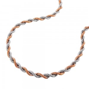 Armband Kordelkette bicolor 375 Gold 19cm