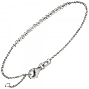 Armband 585 Weißgold 7 Diamanten Brillanten 17,5cm Weißgoldarmband