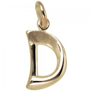 Anhänger Buchstabe D 375 Gelbgold Buchstabenanhänger