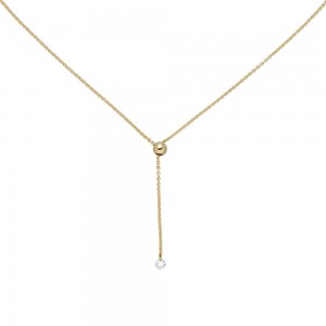 Collier 750 Gelbgold 1 Diamant Brillant 45cm