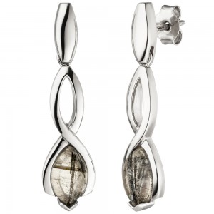 Ohrhänger 925 Sterlingsilber 2 Turmalinquarze Ohrringe
