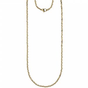 Halskette Kette Ankerkette Edelstahl gold farben beschichtet 80cm