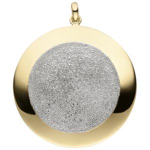 Anhänger 925er Sterling Silber vergoldet mit Glitzereffekt