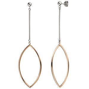 Ohrhänger 925 Silber bicolor vergoldet Ohrringe Ohrstecker