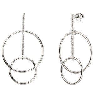 Ohrhänger 925er Sterling Silber 42 Zirkonia Ohrringe Ohrstecker