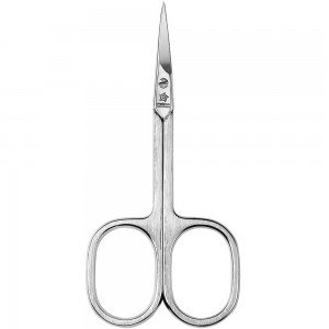 Pfeilring Hautschere, 9cm, vernickelt, gebogen