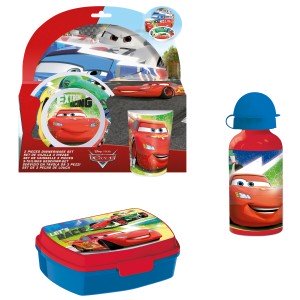 CARS Frühstücks-Set für Kinder Kindergeschirr Trinkflasche Brotdose