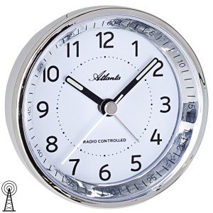 Wecker Funk Funkwecker silbern mit Licht Snooze