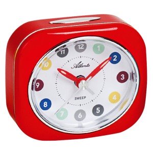 Wecker für Kinder Quarz analog Kinderwecker rot leise Licht