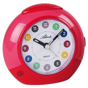 Wecker für Kinder Quarz analog Kinderwecker rot pink leise