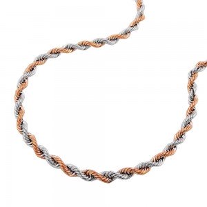 Armband Kordelkette bicolor 375 Gold 19cm