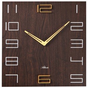 Wanduhr nussbaum farben viereckig