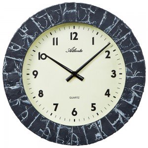Wanduhr Quarz analog grau anthrazit Steinoptik