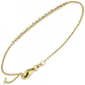 Armband 585 Gelbgold 7 Diamanten Brillanten 0,06ct. 17,5cm Goldarmband