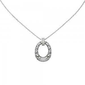 Collier 925 Sterlingsilber 24 Zirkonia 45cm Silberkette Karabiner