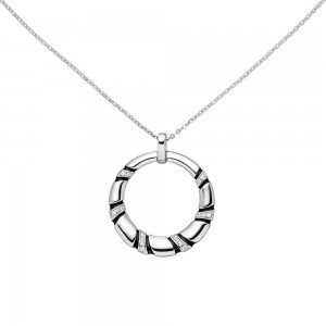 Collier 925 Sterlingsilber 18 Zirkonia 45cm Silberkette Karabiner