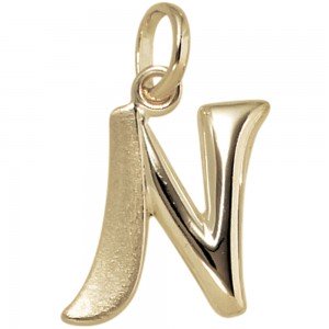 Anhänger Buchstabe N 375 Gelbgold Buchstabenanhänger