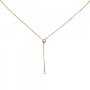 Collier 750 Gelbgold 1 Diamant Brillant 45cm