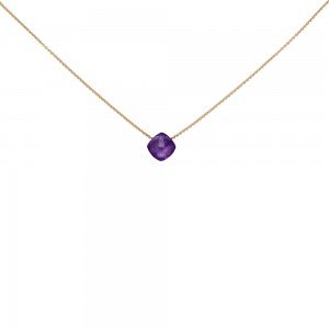 Collier 750 Rotgold 1 Amethyst lila violett 45cm