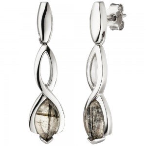 Ohrhänger 925 Sterlingsilber 2 Turmalinquarze Ohrringe