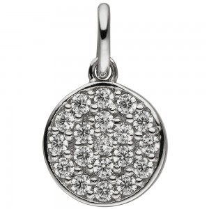 Anhänger rund 925 Sterlingsilber 19 Zirkonia Silberanhänger