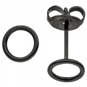 Ohrstecker Kreis Edelstahl schwarz beschichtet Ohrringe