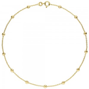 Fußkettchen Fußkette 333 Gelbgold 25cm Goldkette Karabiner