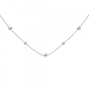 Collier Herz Kugel 925 Sterlingsilber 45cm Silberkette Federring