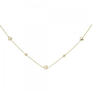 Collier Herz Kugel 925 Sterlingsilber vergoldet 45cm Silberkette Federrin