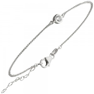 Armband 925 Sterlingsilber 1 Zirkonia 19cm Silberarmband