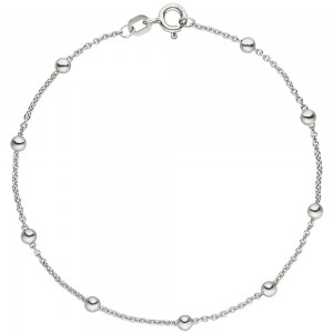 Fußkettchen Fußkette mit Kugeln 925 Sterlingsilber 25cm Silberkette