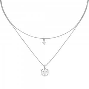 Collier Halskette 925 Sterlingsilber 5 Zirkonia 44cm