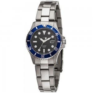 Damen Armbanduhr Quarz Analog Edelstahl mit Datum