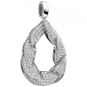Anhänger Einhänger Tropfen 585 Weißgold 175 Diamanten Brillanten 0,65ct.