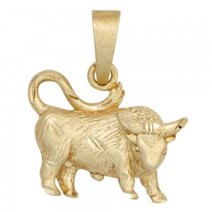 Anhänger Sternzeichen Stier 925 Sterlingsilber vergoldet matt