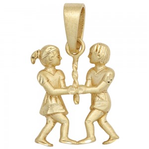 Anhänger Sternzeichen Zwilling 925 Sterlingsilber vergoldet matt