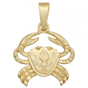 Anhänger Sternzeichen Krebs 925 Sterlingsilber vergoldet matt