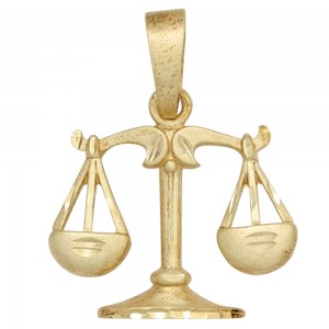 Anhänger Sternzeichen Waage 925 Sterlingsilber vergoldet matt