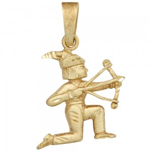 Anhänger Sternzeichen Schütze 925 Sterlingsilber vergoldet matt